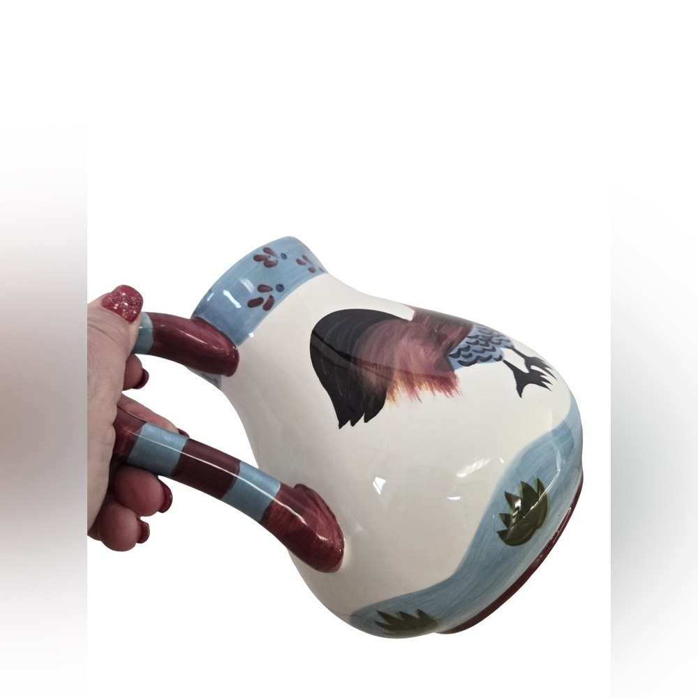 Hand Painted Rooster Pitcher – Farmhouse / Country Kitchen Décor - Picture 6 of 13